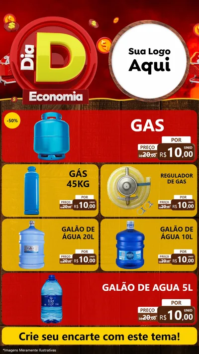 Modelo de TV para TV Vertical com o tema Dia D Economia para Água e gás