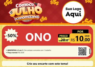 Modelo de Cartaz para Cartaz A4 Horizontal com o tema Comece Julho Economizando para Óticas
