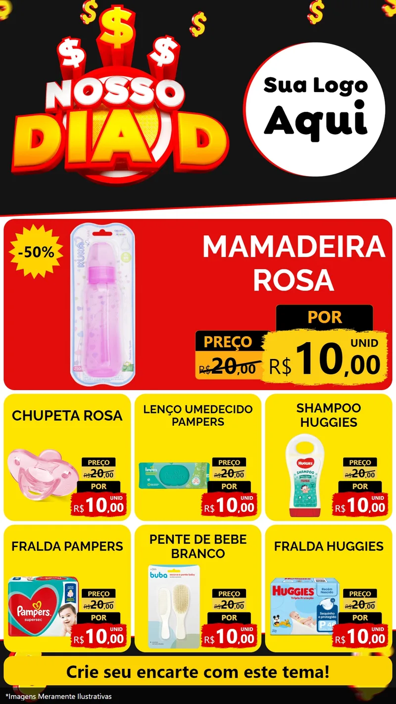 Modelo de Rede Social para Stories com o tema Nosso Dia D para Bebês
