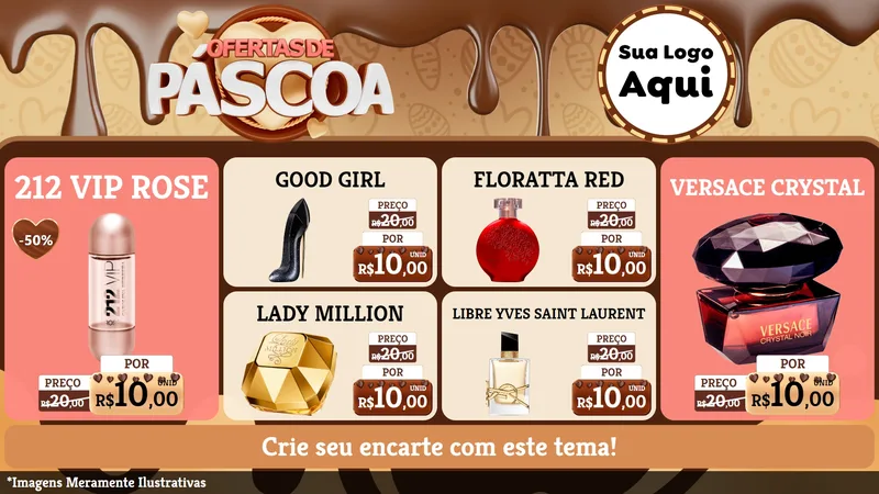 Modelo de TV para TV Horizontal com o tema Ofertas de Páscoa para Perfumes