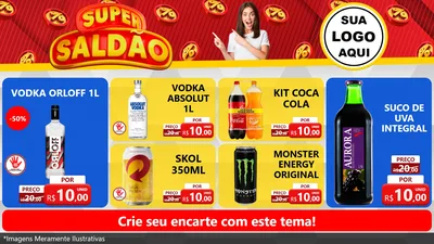 Modelo de TV para TV Horizontal com o tema Super Saldão para Distribuidora de bebidas