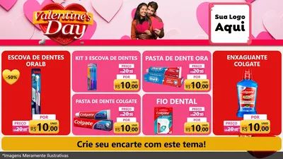 Modelo de TV para TV Horizontal com o tema Valentine's Day para Higiene Pessoal