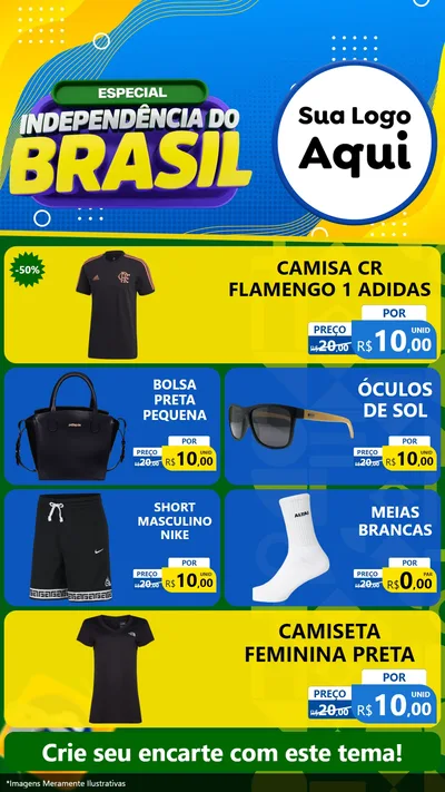 Modelo de TV para TV Vertical com o tema Especial Independência do Brasil para Roupas e acessórios
