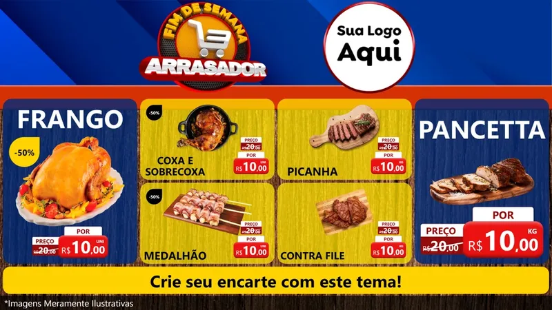 Modelo de TV para TV Horizontal com o tema Fim De Semana Arrasador para Assados
