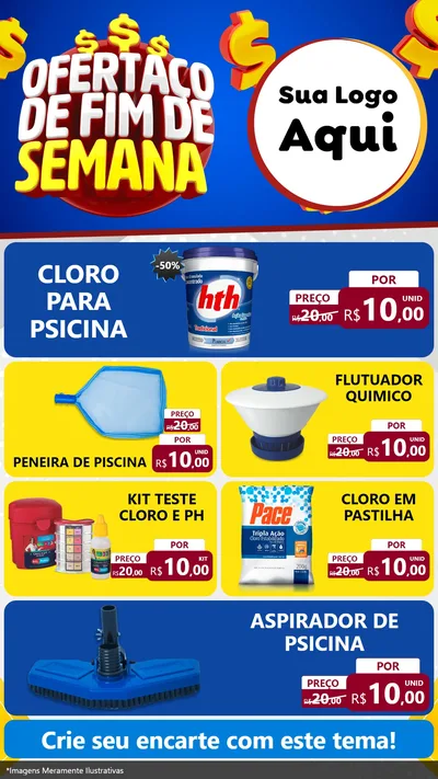 Modelo de TV para TV Vertical com o tema Ofertaço de Fim de Semana para Produtos para Piscina