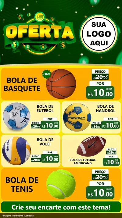 Modelo de TV para TV Vertical com o tema Oferta para Artigos Esportivos