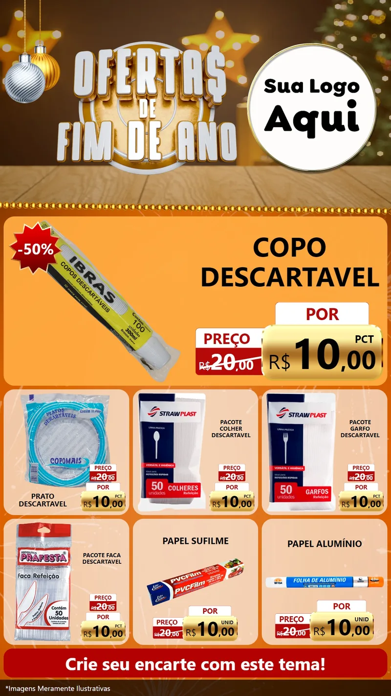 Modelo de Rede Social para Stories com o tema Ofertas de Fim de Ano para Embalagens