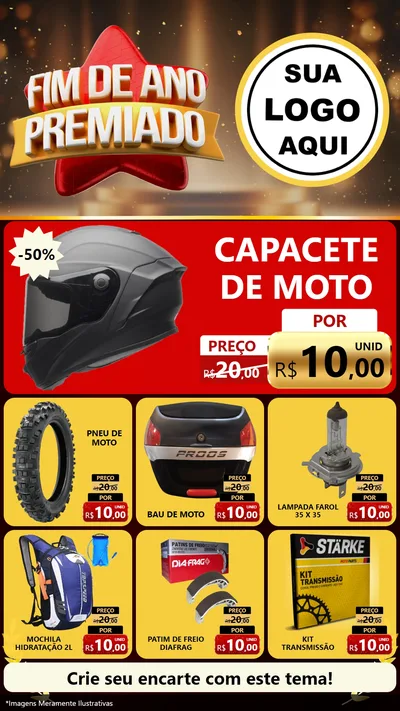 Modelo de Rede Social para Stories com o tema Fim de Ano Premiado para Moto peças