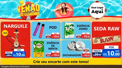 Modelo de TV para TV Horizontal com o tema Verão da Economia para Tabacaria