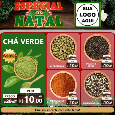 Modelo de Rede Social para Feed Facebook com o tema Especial de Natal para Produtos Naturais