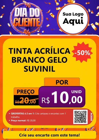 Modelo de Cartaz para Cartaz A4 Vertical com o tema Dia do Cliente para Tintas e Ferramentas
