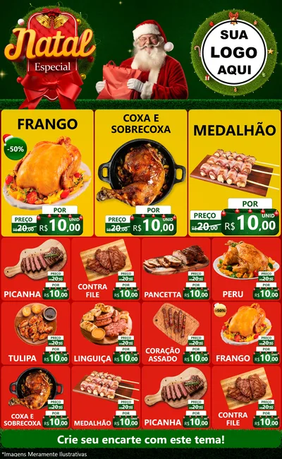 Modelo de Encarte para Encarte Grande com o tema Natal Especial para Assados