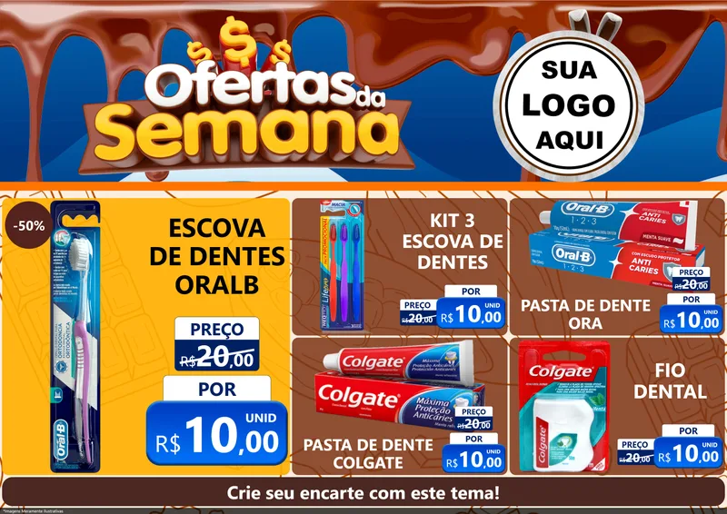 Modelo de Encarte para Encarte A4 Horizontal com o tema Ofertas da Semana - Páscoa para Higiene Pessoal