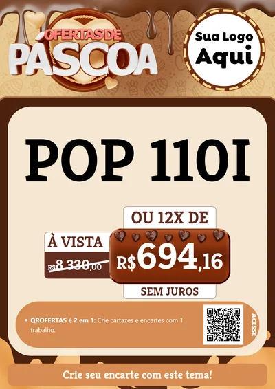 Modelo de Cartaz para Cartaz A4 Vertical com o tema Ofertas de Páscoa para Concessionaria de Motos