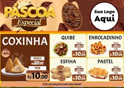 Modelo de Encarte para Encarte A4 Horizontal com o tema Páscoa Especial para Salgadaria