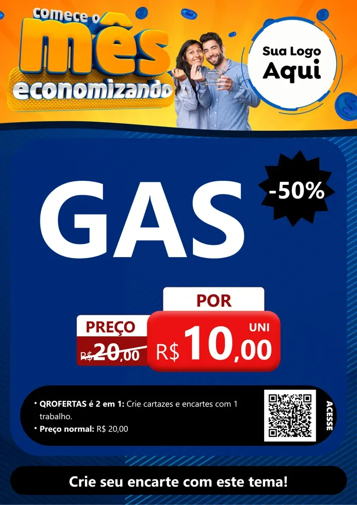 Modelo de Cartaz para Cartaz A4 Vertical com o tema Comece O Mês Economizando para Água e gás