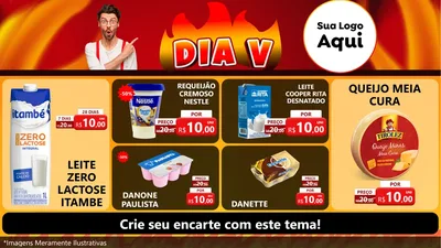 Modelo de TV para TV Horizontal com o tema Dia V para Frios e Laticínios