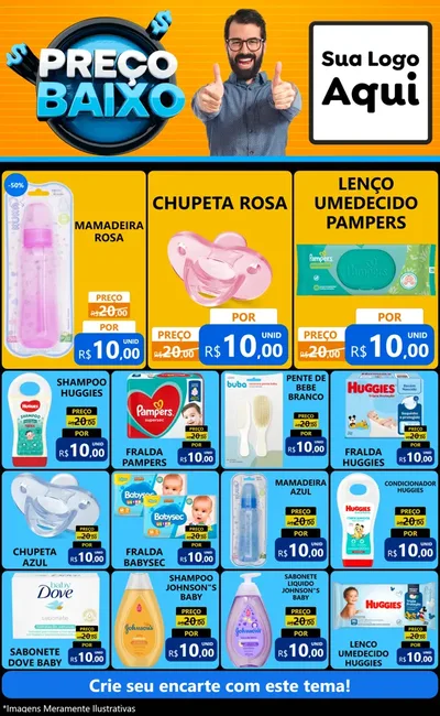 Modelo de Encarte para Encarte Grande com o tema Preço Baixo para Bebês