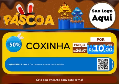 Modelo de Cartaz para Cartaz A4 Horizontal com o tema Páscoa para Salgadaria