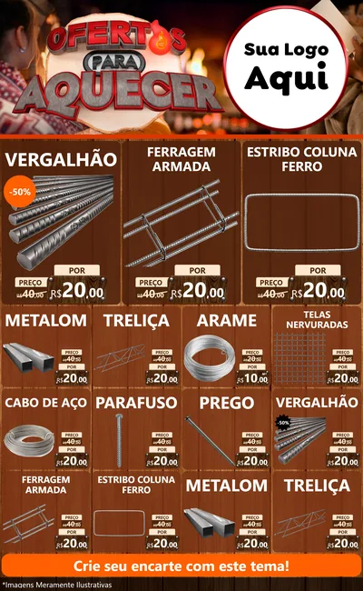 Modelo de Encarte para Encarte Grande com o tema Ofertas Para Aquecer para Ferragens
