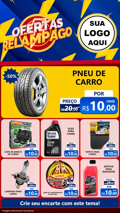 Modelo de Rede Social para Stories com o tema Ofertas Relâmpago para Auto peças
