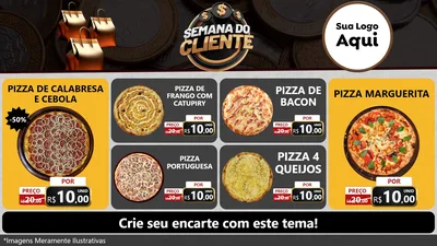 Modelo de TV para TV Horizontal com o tema Semana do Cliente para Pizzaria
