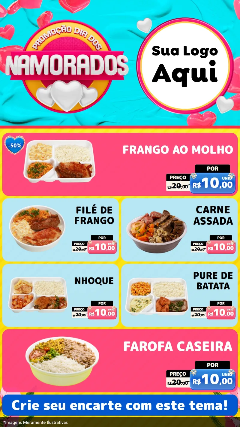 Modelo de TV para TV Vertical com o tema Promoção Dia dos Namorados para Restaurante