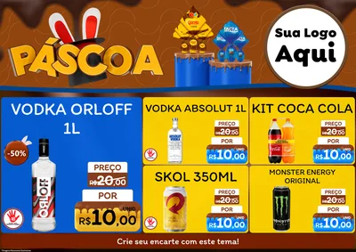 Modelo de Encarte para Encarte A4 Horizontal com o tema Páscoa para Distribuidora de bebidas