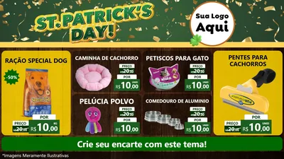 Modelo de TV para TV Horizontal com o tema St Patriks Day para Pet Shop