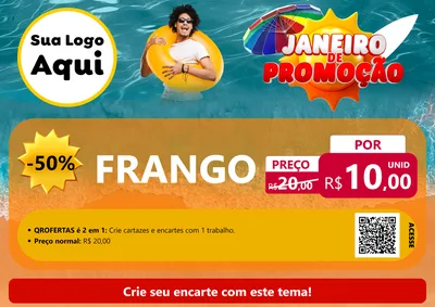Modelo de Cartaz para Cartaz A4 Horizontal com o tema Janeiro de Promoção para Assados