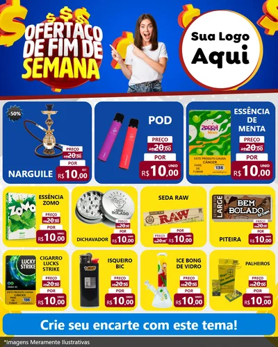 Modelo de Rede Social para Feed Instagram com o tema Ofertaço de Fim de Semana para Tabacaria