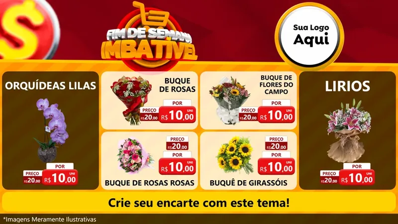Modelo de TV para TV Horizontal com o tema Fim de Semana Imbatível para Floricultura e jardim
