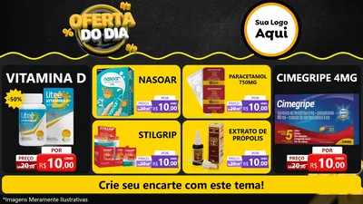 Modelo de TV para TV Horizontal com o tema Oferta Do Dia para Farmácia