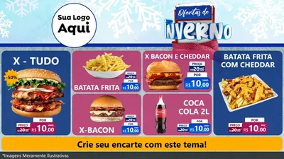 Modelo de TV para TV Horizontal com o tema Ofertas de Inverno para Hamburgueria