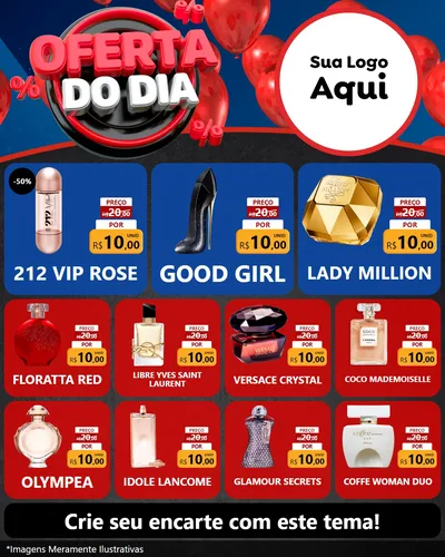 Modelo de Rede Social para Feed Instagram com o tema Oferta do Dia para Perfumes