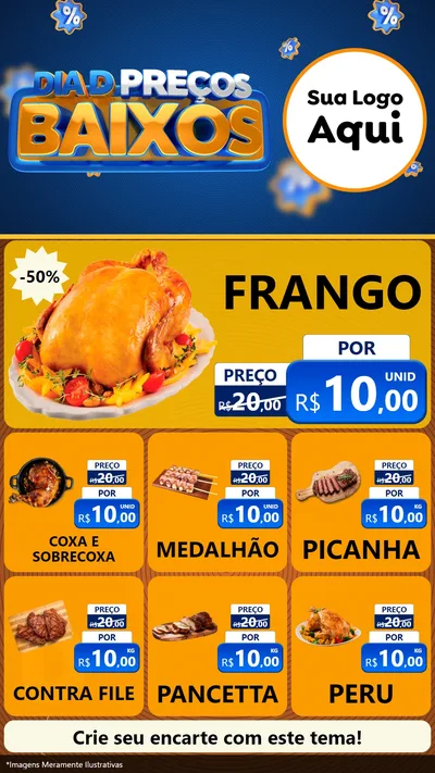 Modelo de Rede Social para Stories com o tema Dia D Preço Baixo para Assados