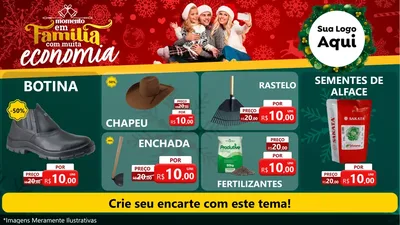 Modelo de TV para TV Horizontal com o tema Momento em Família (Natal) para Agropecuária