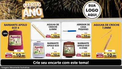 Modelo de TV para TV Horizontal com o tema Ofertas de Fim de Ano para Armarinho e Aviamentos
