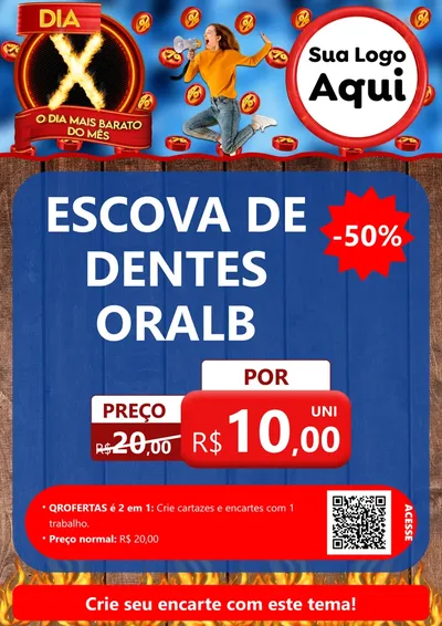 Modelo de Cartaz para Cartaz A4 Vertical com o tema Dia X - O Dia Mais Barato Do Mês para Higiene Pessoal