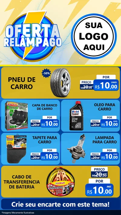 Modelo de TV para TV Vertical com o tema Oferta Relâmpago para Auto peças