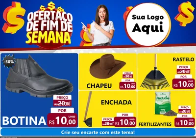 Modelo de Encarte para Encarte A4 Horizontal com o tema Ofertaço de Fim de Semana para Agropecuária