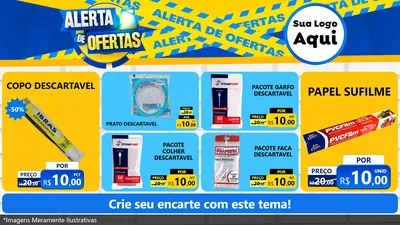 Modelo de TV para TV Horizontal com o tema Alerta de Ofertas para Embalagens