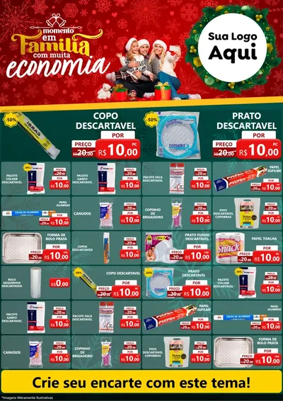 Modelo de Encarte para Encarte A4 Vertical com o tema Momento em Família (Natal) para Embalagens
