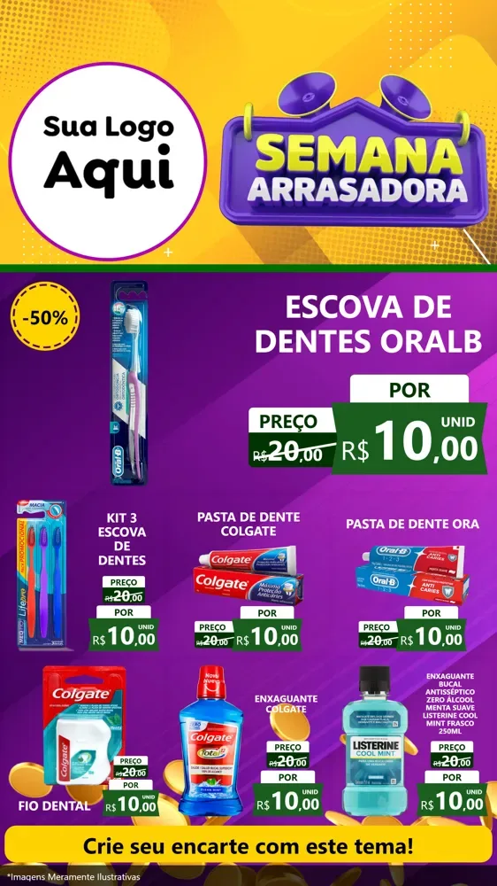 Modelo de Rede Social para Stories com o tema Semana Arrasadora para Higiene Pessoal