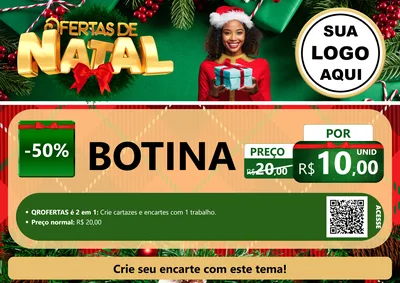 Modelo de Cartaz para Cartaz A4 Horizontal com o tema Ofertas de Natal para Agropecuária