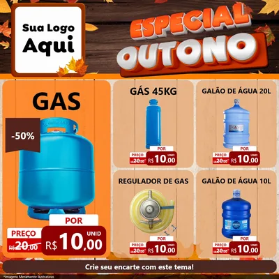 Modelo de Rede Social para Feed Facebook com o tema Especial Outono para Água e gás
