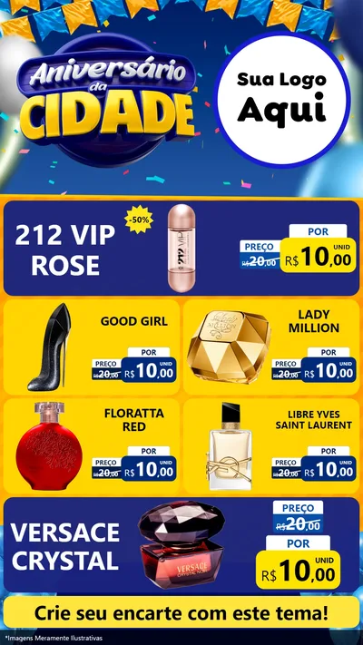 Modelo de TV para TV Vertical com o tema Aniversário da Cidade para Perfumes