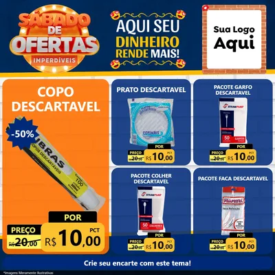 Modelo de Rede Social para Feed Facebook com o tema Sábado de Ofertas Imperdíveis para Embalagens