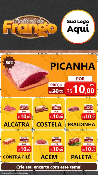 Modelo de Rede Social para Stories com o tema Festival do Frango para Açougue