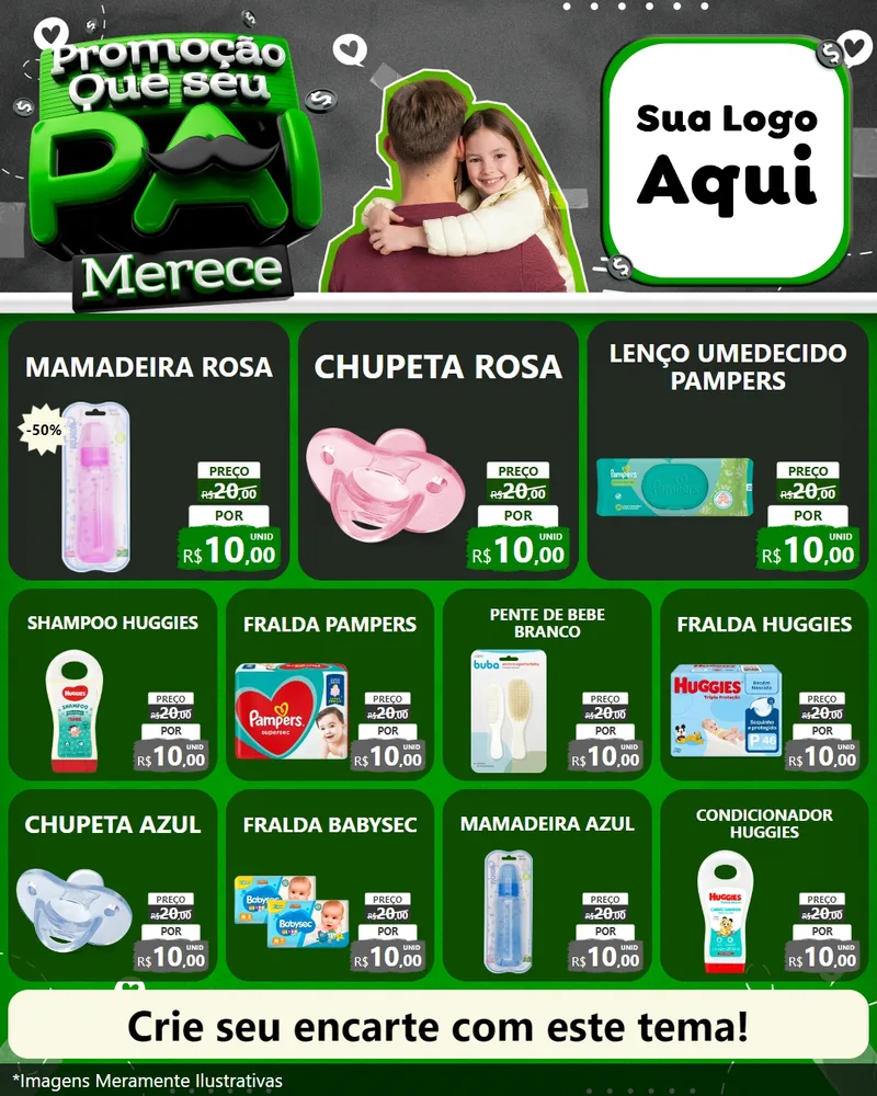 Modelo de Rede Social para Feed Instagram com o tema Promoção Que seu Pai Merece para Bebês